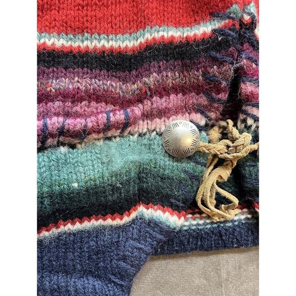 Melbourne Country Brand Women's Wool Indian Print Colorful Cardigan Sweater Sz M - Picture 2 of 7